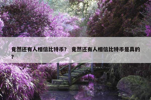竟然还有人相信比特币？ 竟然还有人相信比特币是真的？