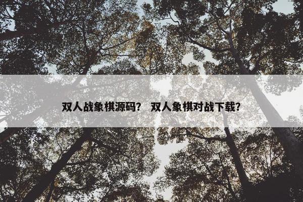 双人战象棋源码？ 双人象棋对战下载？