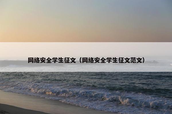 网络安全学生征文（网络安全学生征文范文）