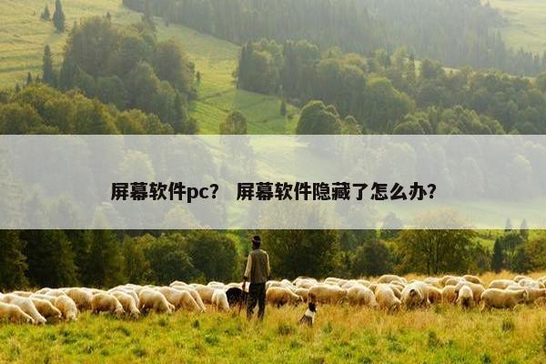 屏幕软件pc？ 屏幕软件隐藏了怎么办？