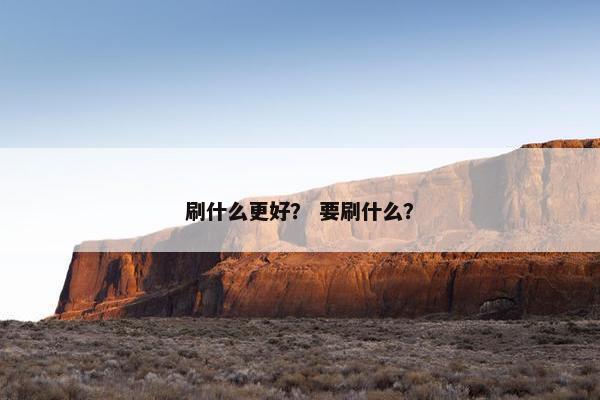 刷什么更好？ 要刷什么？