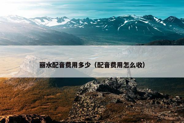 丽水配音费用多少（配音费用怎么收）