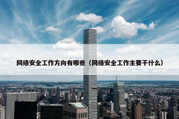 网络安全工作方向有哪些（网络安全工作主要干什么）