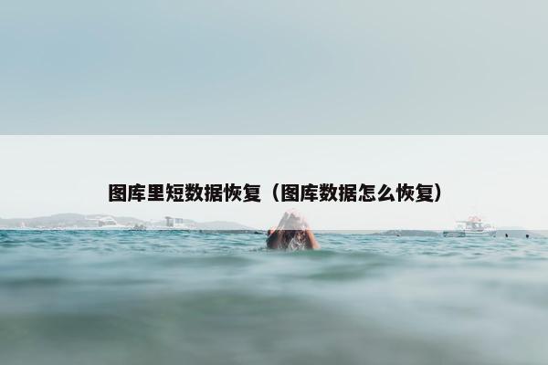 图库里短数据恢复（图库数据怎么恢复）