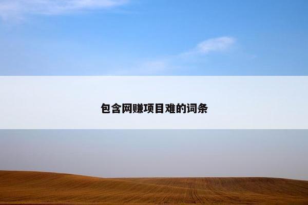 包含网赚项目难的词条