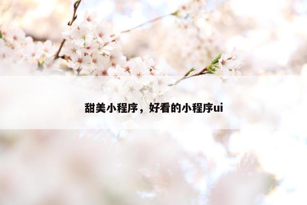 甜美小程序，好看的小程序ui