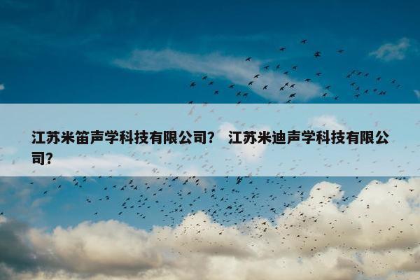江苏米笛声学科技有限公司？ 江苏米迪声学科技有限公司？