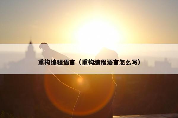 重构编程语言（重构编程语言怎么写）