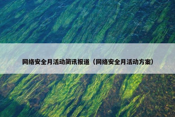 网络安全月活动简讯报道（网络安全月活动方案）