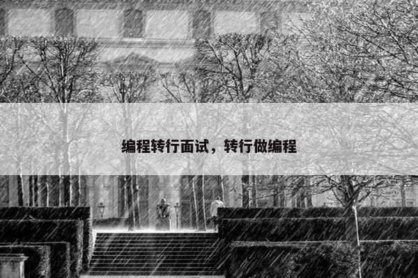编程转行面试，转行做编程