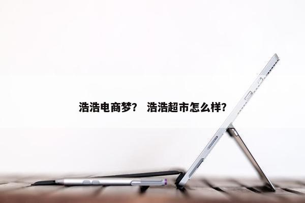 浩浩电商梦？ 浩浩超市怎么样？