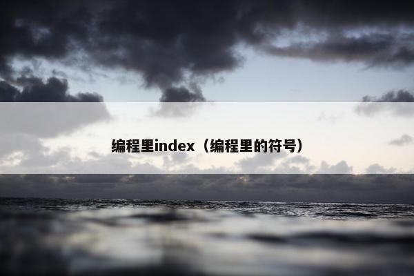 编程里index（编程里的符号）