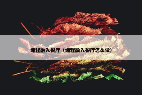 编程融入餐厅（编程融入餐厅怎么做）