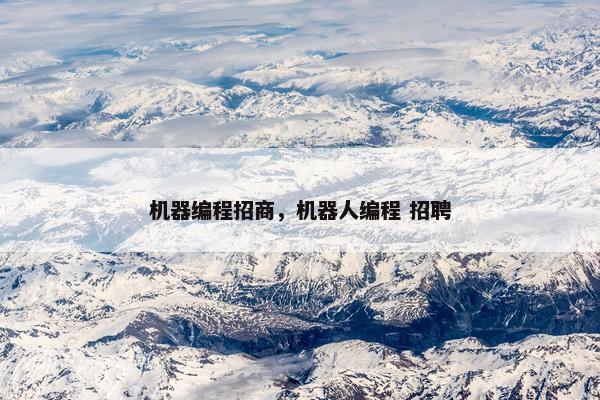 机器编程招商，机器人编程 招聘