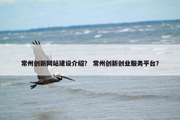 常州创新网站建设介绍？ 常州创新创业服务平台？