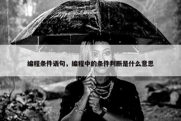 编程条件语句，编程中的条件判断是什么意思