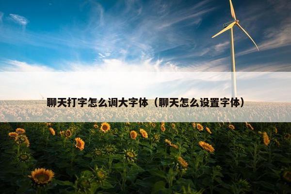 聊天打字怎么调大字体（聊天怎么设置字体）