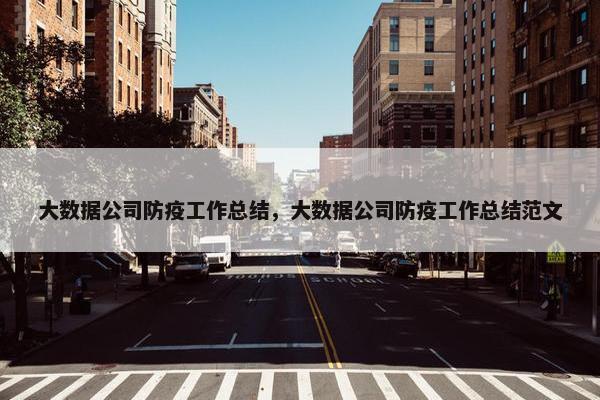 大数据公司防疫工作总结，大数据公司防疫工作总结范文