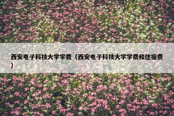 西安电子科技大学学费（西安电子科技大学学费和住宿费）