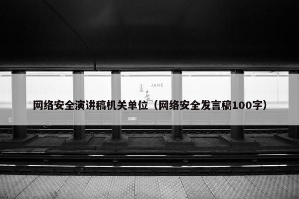 网络安全演讲稿机关单位（网络安全发言稿100字）