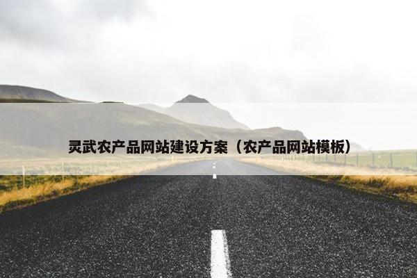 灵武农产品网站建设方案（农产品网站模板）