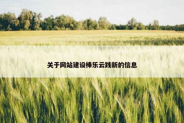 关于网站建设棒乐云践新的信息
