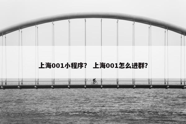 上海001小程序？ 上海001怎么进群？