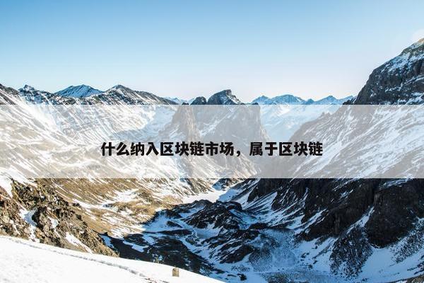 什么纳入区块链市场，属于区块链