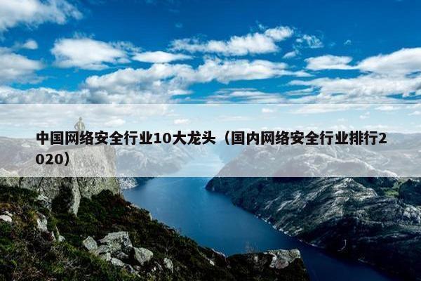 中国网络安全行业10大龙头（国内网络安全行业排行2020）