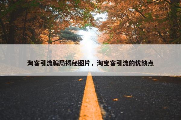 淘客引流骗局揭秘图片，淘宝客引流的优缺点