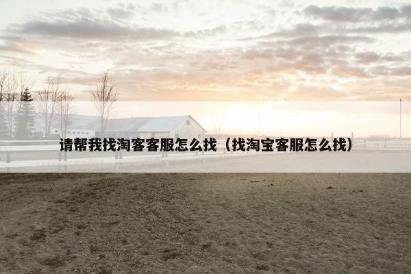 请帮我找淘客客服怎么找（找淘宝客服怎么找）