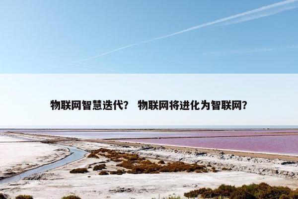 物联网智慧迭代？ 物联网将进化为智联网？