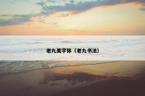 老九美字体（老九书法）