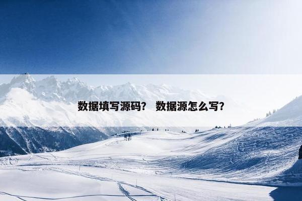 数据填写源码？ 数据源怎么写？