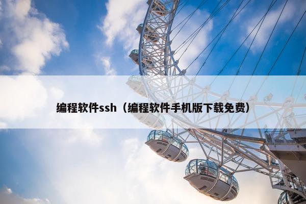 编程软件ssh（编程软件手机版下载免费）