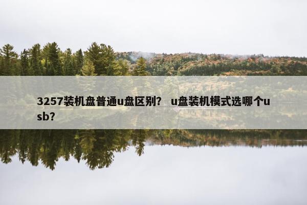 3257装机盘普通u盘区别？ u盘装机模式选哪个usb？