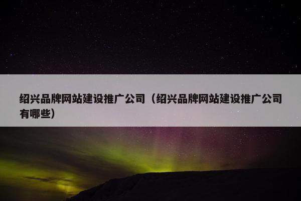 绍兴品牌网站建设推广公司（绍兴品牌网站建设推广公司有哪些）