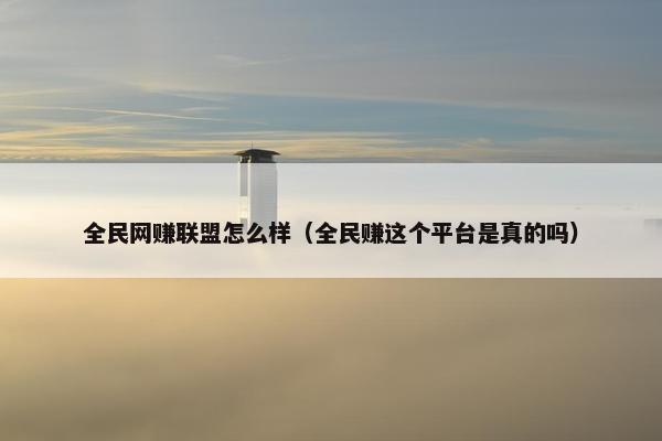 全民网赚联盟怎么样（全民赚这个平台是真的吗）