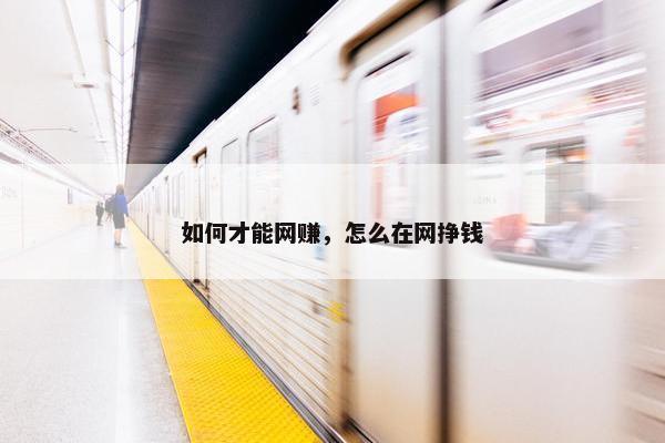 如何才能网赚，怎么在网挣钱