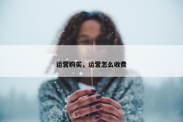 运营购买，运营怎么收费