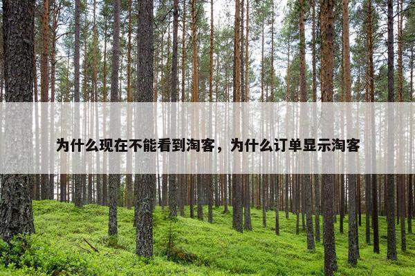 为什么现在不能看到淘客，为什么订单显示淘客