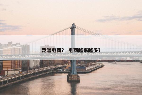 泛滥电商？ 电商越来越多？