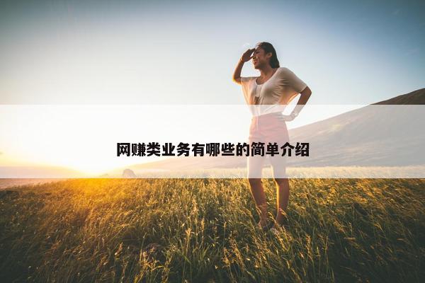 网赚类业务有哪些的简单介绍