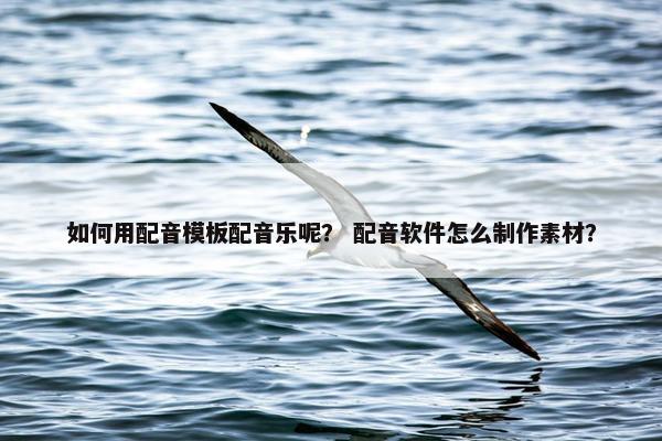 如何用配音模板配音乐呢？ 配音软件怎么制作素材？