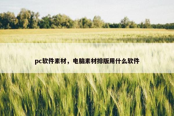 pc软件素材，电脑素材排版用什么软件