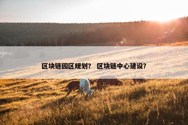 区块链园区规划？ 区块链中心建设？