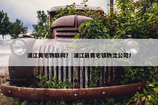 浦江黄宅物联网？ 浦江县黄宅镇物流公司？