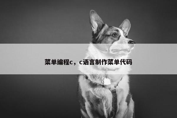 菜单编程c，c语言制作菜单代码