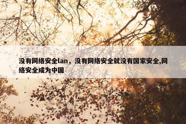 没有网络安全lan，没有网络安全就没有国家安全,网络安全成为中国