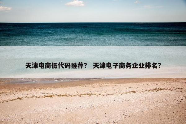 天津电商低代码推荐？ 天津电子商务企业排名？